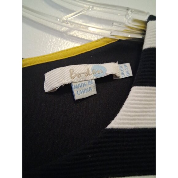 Boden Maggie Ottoman Short Dress Black & White Striped A-Line 2P Nautical - Picture 5 of 7